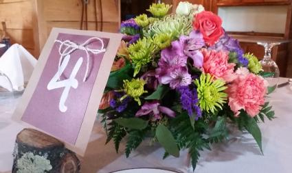 Brightly colored  centerpiece