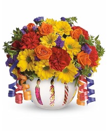 Brilliant Birthday Blooms Vase arrangement