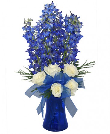 Brilliant Blue Bouquet of Flowers in Albany, NY | Ambiance Florals & Events