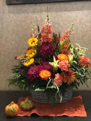 Brisk Autumn Walk Basket Arrangement