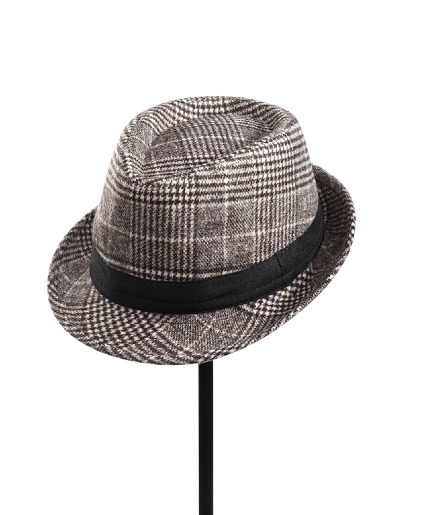 Brown Plaid Fedora  