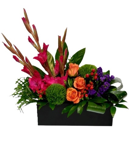 Brush Of Blooms Container Arrangement