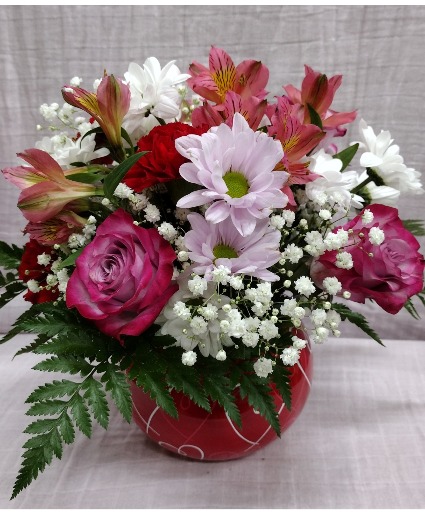 Bubbly Hearts Bubble Bowl Arrangement