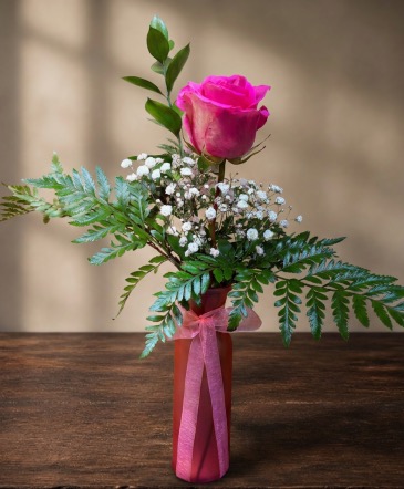 Bud Vase ROSE in Weatherford, OK | The Flower Box Florist