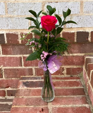 Bud Vase Roses and Gerbera Daisies