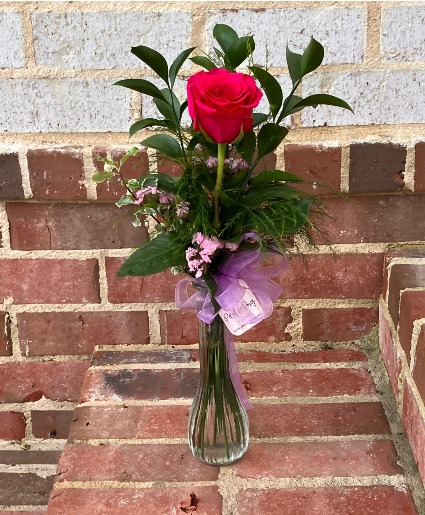 Bud Vase Roses and Gerbera Daisies