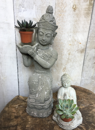 Buddha Candle holders can also be small succulent holders