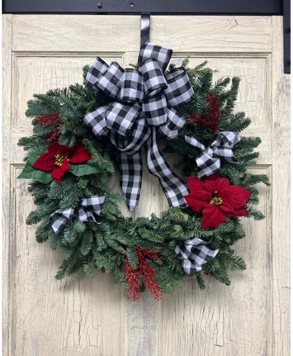 Buffalo Checkered Holiday Wreath 24"