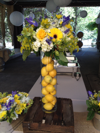 Buffet Arrangements w/Lemons Buffet Centerpiece