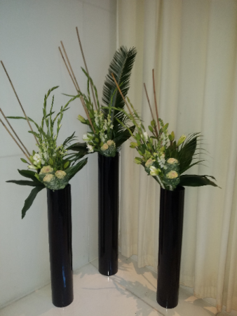 Building lobby arrangements Weekly flower service