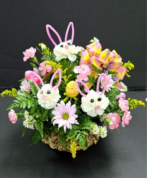 BUNNY BASKET FRESH FLOWERS