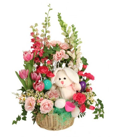 Bunny Blooms Basket Arrangement in Millersburg, PA | Burrell's Flower Shop