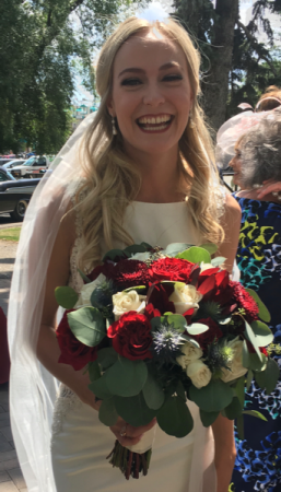 Burgundy and Cream Roses aBridal Bouquet  Wedding 