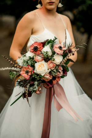 Burgundy Blush & Cream Modern  Bridal Bouquet 