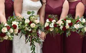 Burgundy Hues Bouquets Wedding