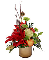 Burgundy Lily Blossoms Floral Design