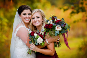 Burgundy & Navy Bouquets Wedding