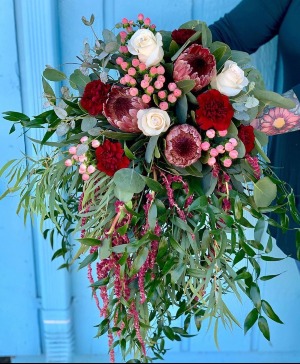 Burgundy & Pink Bridal Bouquet 