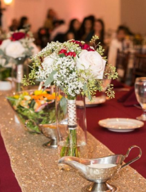 Burgundy romance bridesmaid bouquet wedding