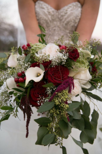 Burgundy romance wedding bouquet 