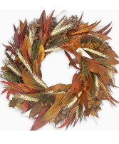 Burnt Orange Autumn Wreath Dried Florals