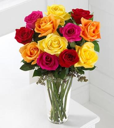 Burst of Color Rose Arrangement