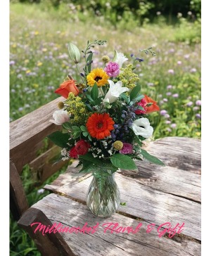 Burst of color Vase of Flowers