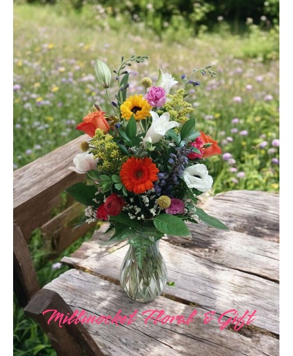 Burst of color Vase of Flowers