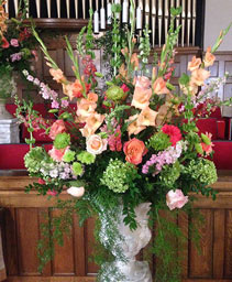 Bursting Pink & Green Table Arrangement