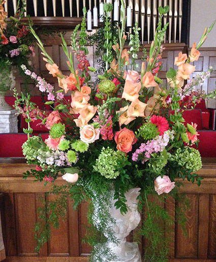 Bursting Pink & Green Table Arrangement