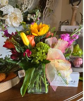 Bursting with fall Vase arrangement 