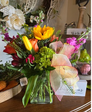 Bursting with fall Vase arrangement 