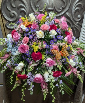 Butterflies & blossoms  Casket spray