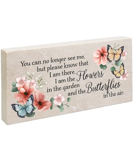 Butterflies Marble paver with easel 