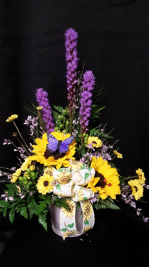 butterfly and sunshine basket design