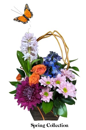 Butterfly Blooms Container Arrangement