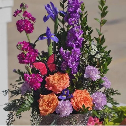 Butterfly Garden Inspirational Fresh cut in floral container