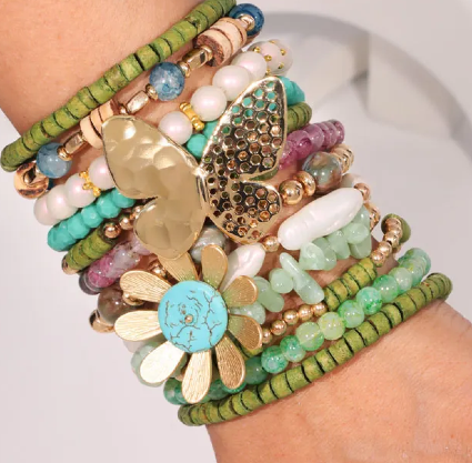 Butterfly & Sunflower Charm Bracelet 