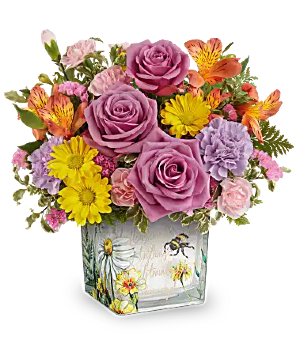 Buzz Bouquet cube in Spokane, WA - FOUR SEASONS PLANT & FLOWER SHOP