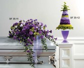 CASKET SPRAY WHITE  PURPLE 