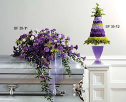 CASKET SPRAY WHITE  PURPLE 