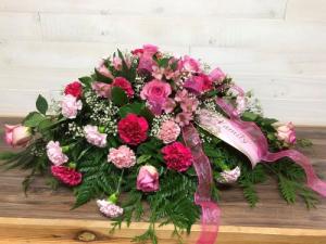 S-CS23 Pink Tribute Family Spray for casket