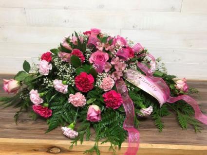 S-CS23 Pink Tribute Family Spray for casket