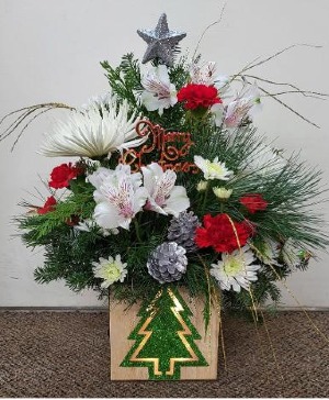 Lighted Glitter Tree Box FHF-C020 Fresh Flower Arrangement (Local Delivery Area Only)