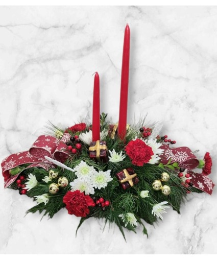 Presents and Bows Center Piece  FHF-C018 Fresh Flower Arrangement (Local Delivery Area Only)