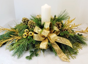 Golden Lights  Long & Low Centerpiece