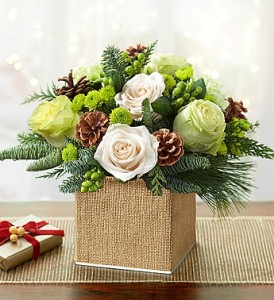 Burlap Winter Cube 