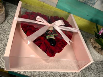 Caja de corazon Rosa Roma  