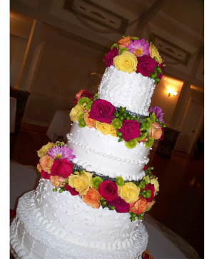 Cake Decor Multi Color Roses 
