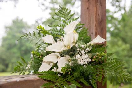Calla Lilly's and Feather Eucalyptus  